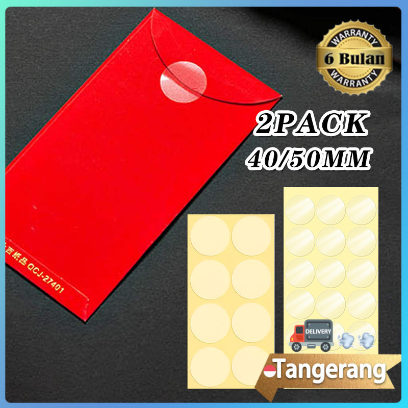 

2Pack Stiker Bulat Segel Transparan 4/5cm Sticker Segel Box/Kemasan/Botol Plastik Sticker