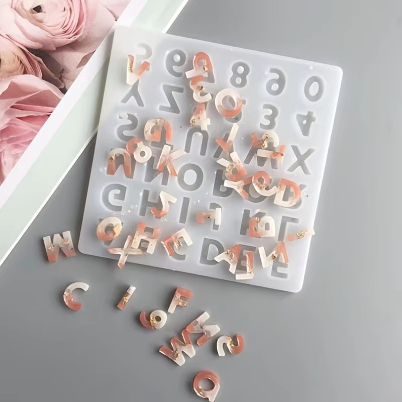

Small 26 Capital Letters Resin Silicone Mold Letter Epoxy Mold DIY Jewelry Making Accessories Digital Keychain Mold