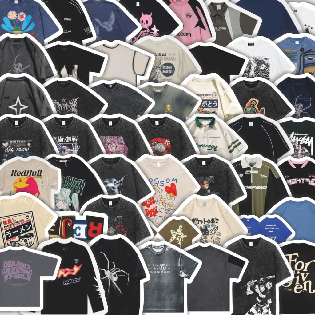 

Stiker Cutting Pack Stiker T-Shirt V6 Isi 100Pcs Series Aesthetic Lucu Keren Untuk Koper Bahan Vynil