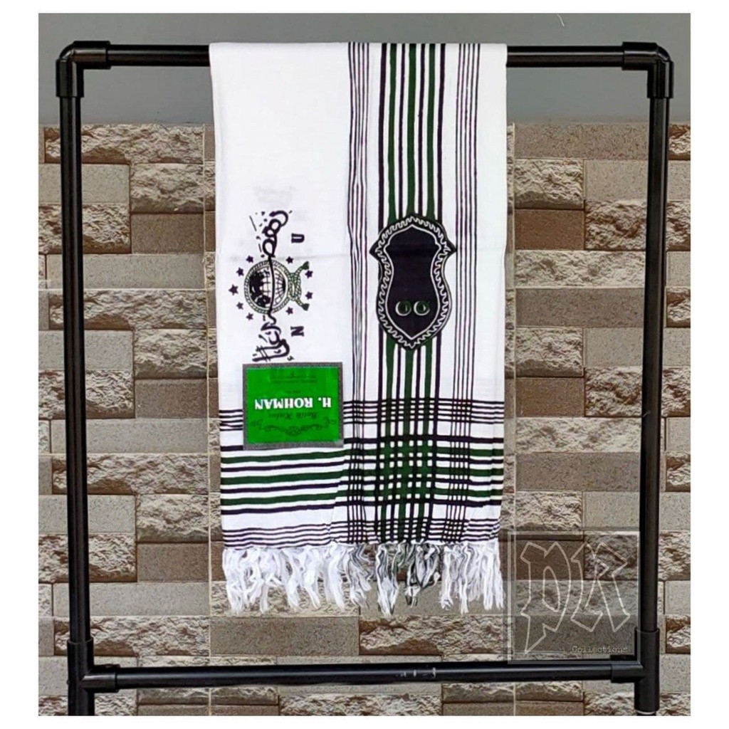 SORBAN PANJANG NU TEROMPAH BAHAN RAYON SUPER LEMBUT DAN HALUS SORBAN TEROMPAH SORBAN HITAM PUTIH HIJ