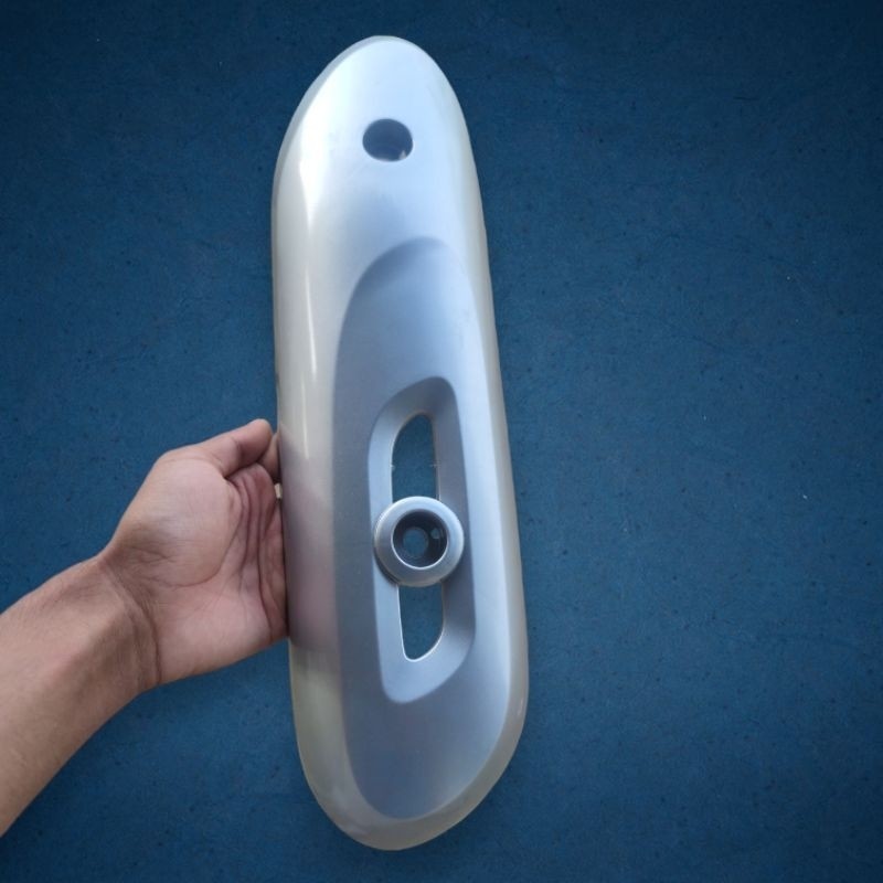 tameng knalpot scoopy 2019 silver glossy AES VARIASI27