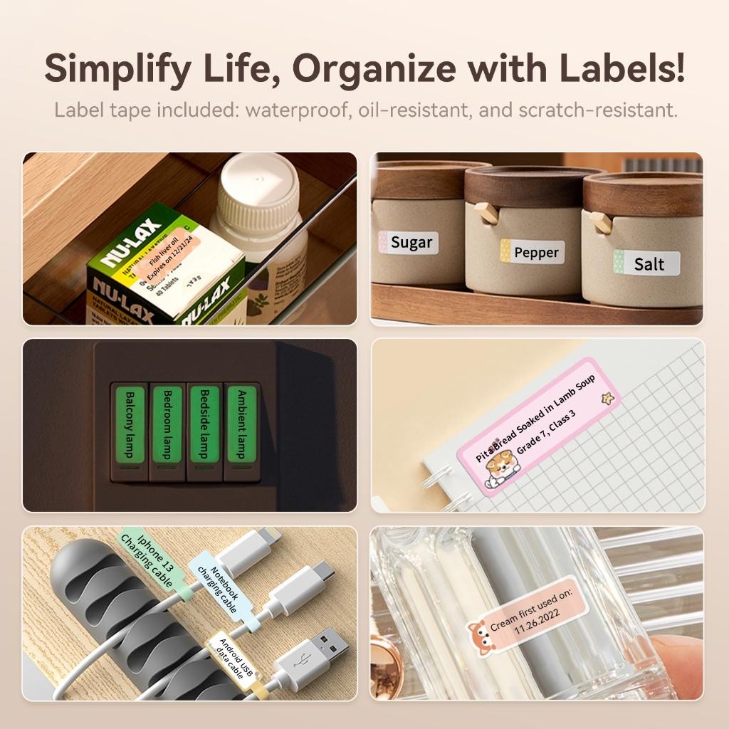 Printer Label Niimbot D110/D11 Genggam, Printer Stiker Portabel, Printer Stiker Nama. Untuk Rumah,