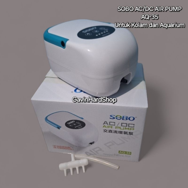 Air Pump Aerator Blower Pompa Udara AC/DC Kolam Aquarium SOBO AC/DC AQ-35