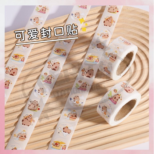 

AS Label Stiker Roll 500 Lembar Karakter Sticker Roll Tempel DIY Packaging Kotak Souvenir A-SK030