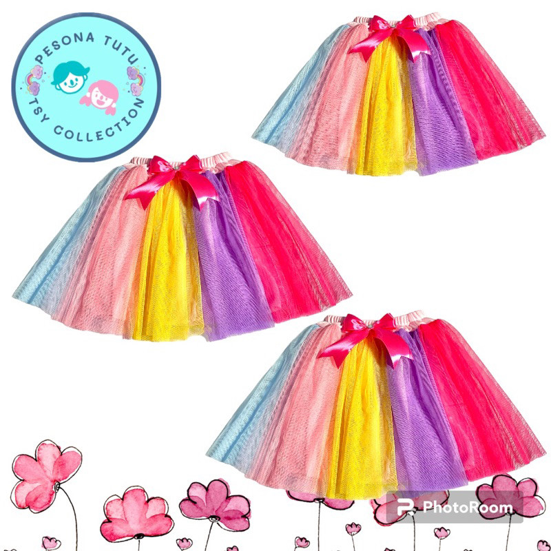 

DC_ Rok Tutu Anak Pendek (size 6bulan-12 Tahun) Rok Tutu Rainbow
