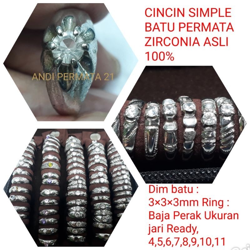 GROSIR CINCIN CEWEK BATU PERMATA CIRCONIA ASLI 100%