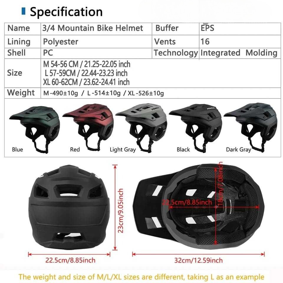 Helm Sepeda MTB Non Brand Dropframe Semi Full Face Enduro Downhill BMX Trail AM All Mountain Mirip M