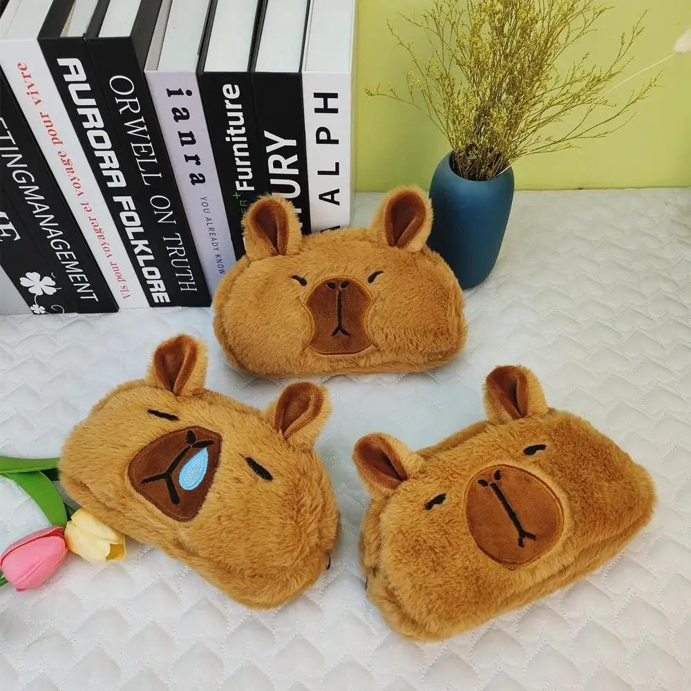 

Capybara Plush Pencil Case Stuffed Soft Student Stationery Cute Capibara Best School Supplies for Kids Cartoon Plush Pencil Case