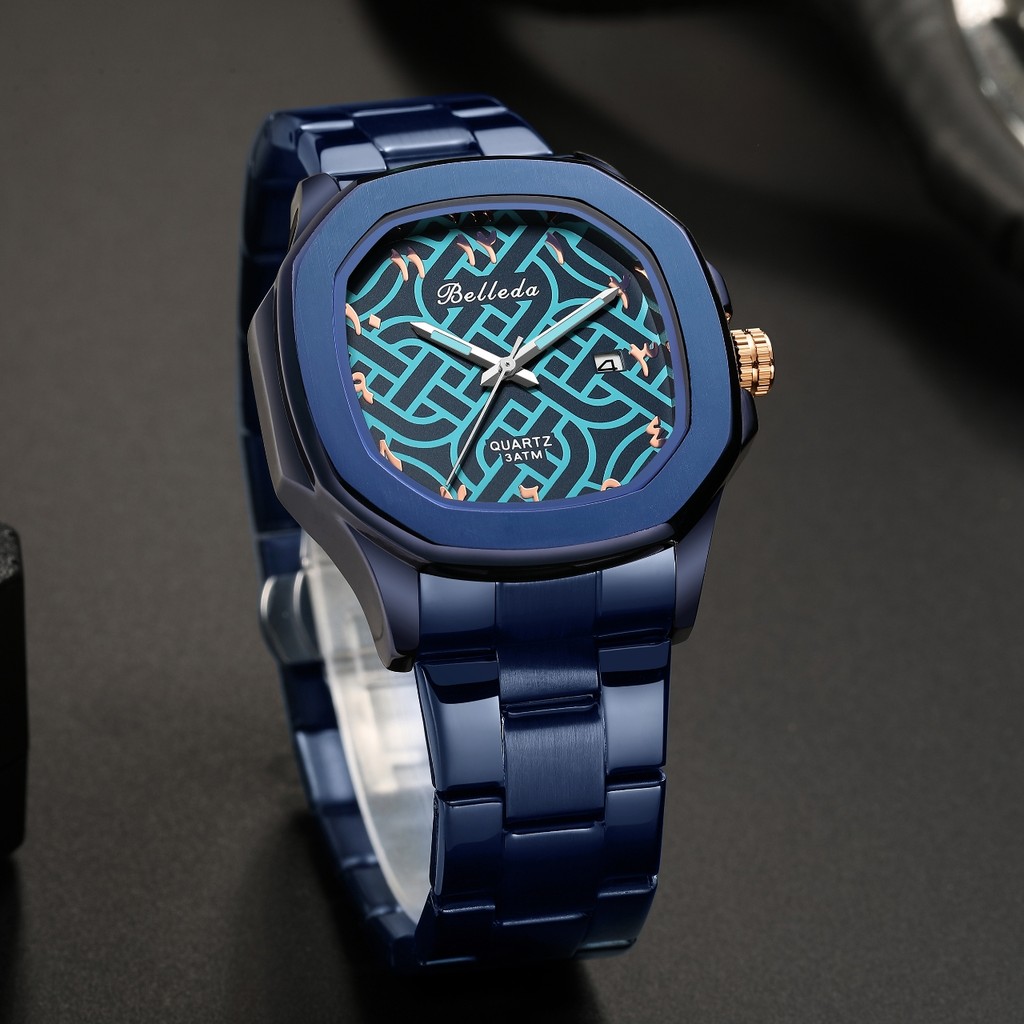 CC WATCH Jam Tangan Pria Belleda 9484-2 Rantai Tanggal Aktif Anti Air 30 Meter Unisex Watches