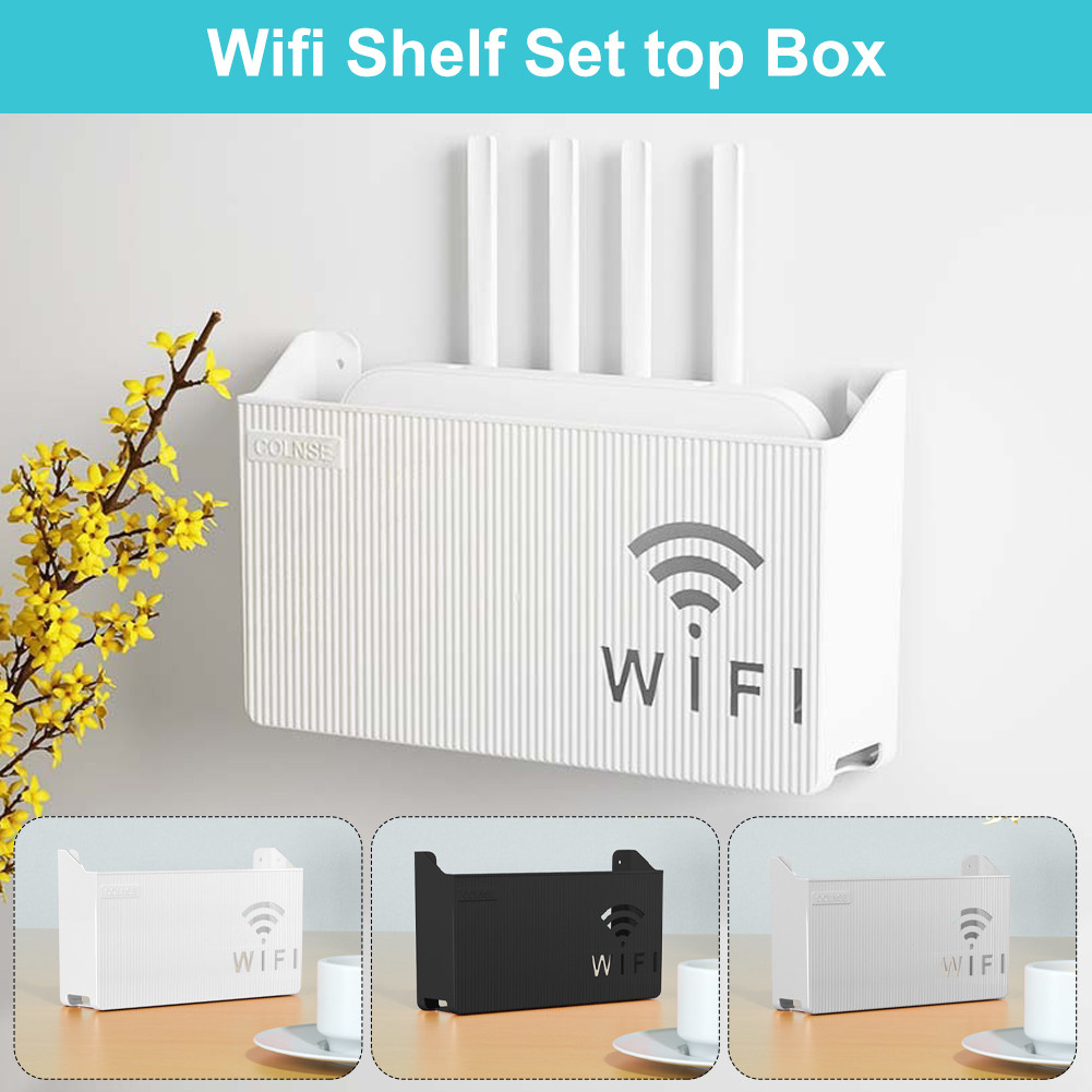 Rak Kotak Wifi Tempat Wireless Wifi Router Dekorasi Dinding Minimalis Serbaguna - Rak Dinding Gantun