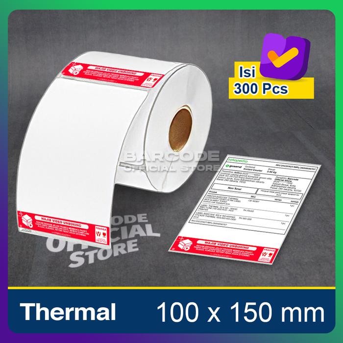 

⦅PROMO BEST QUALITY⦆ Stiker Label Fragile Video Unboxing 100x150 mm Resi Pengiriman A6 - 300 Pcs