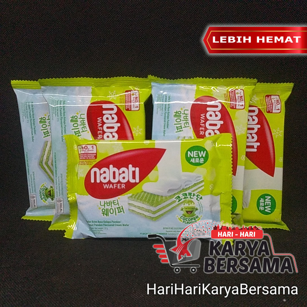 

MAKANAN RINGAN NABATI WAFER CREAM COCONUT PANDAN FLAVOUR PACK 5'S X 39GR