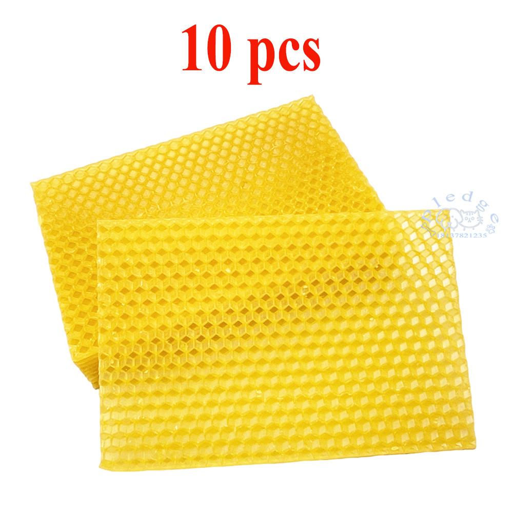 

10pcs Beehive Supplies Beewax Foundation DIY Crafts Natural Candle Making Kit DIY Projects Deep Foundation
