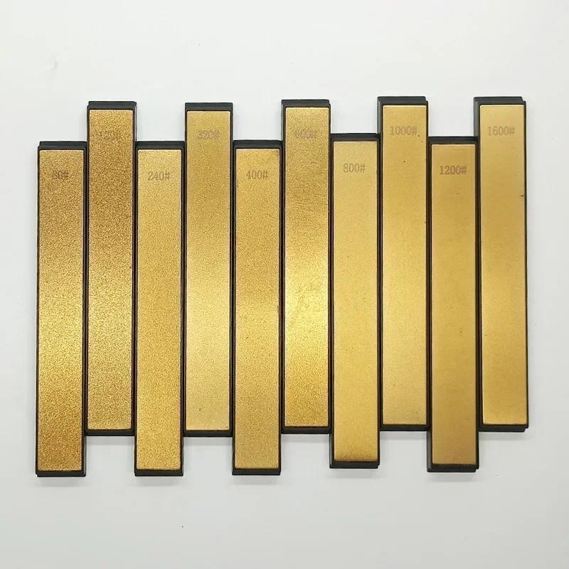 

3pcs 160*20mm Electroplated Gold-plated Titanium Diamond Sharpening Stone Fixed Angle Sharpener Accessories Whetstone Sets Hot