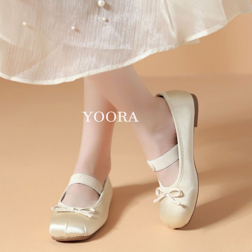 YOORA [COD & READY]  Flat Shoes Flatshoes Balet Sepatu Balet Wanita Import Fashion Kekinian Sepatu F
