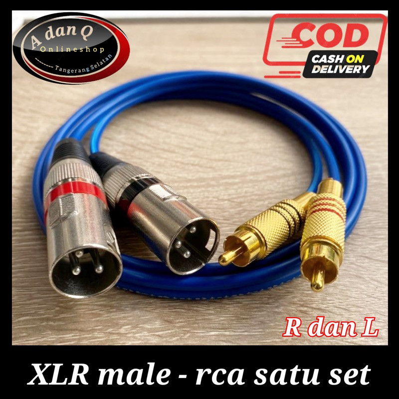 Kabel rca to xlr male / xlr male to rca satu pasang