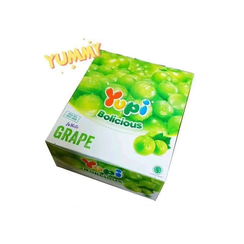 

Permen Yupi Bolicious white grape | Box Isi 24 Pcs
