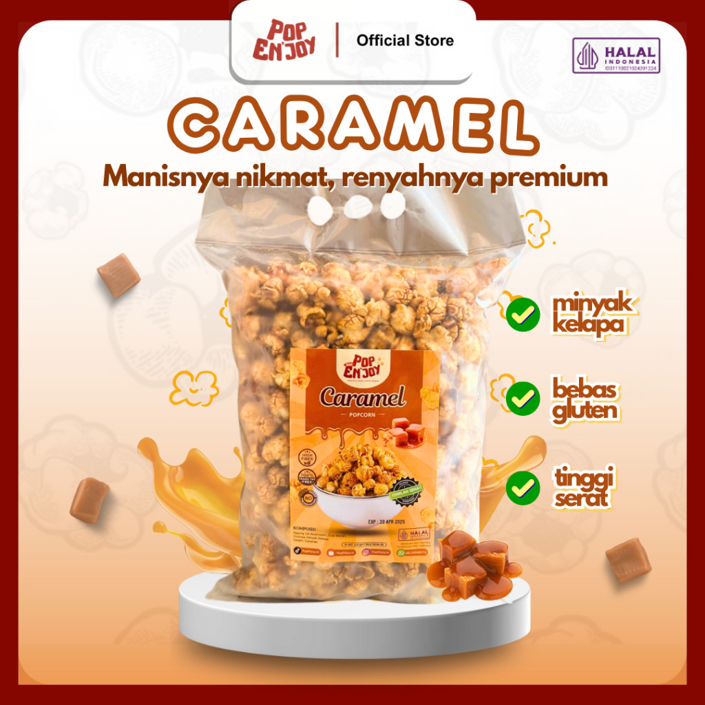 

Emama.store [NEW] POPCORN CARAMEL 500gr - PopENjoy / Makanan Manis Crispy Camilan Popkron Snack Jagung