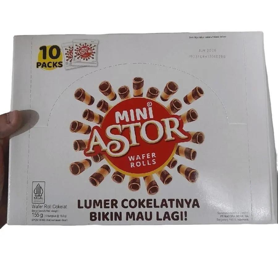 

Astor Mini Wafer Rolls Isi Krim Coklat ( isi 10 / box )