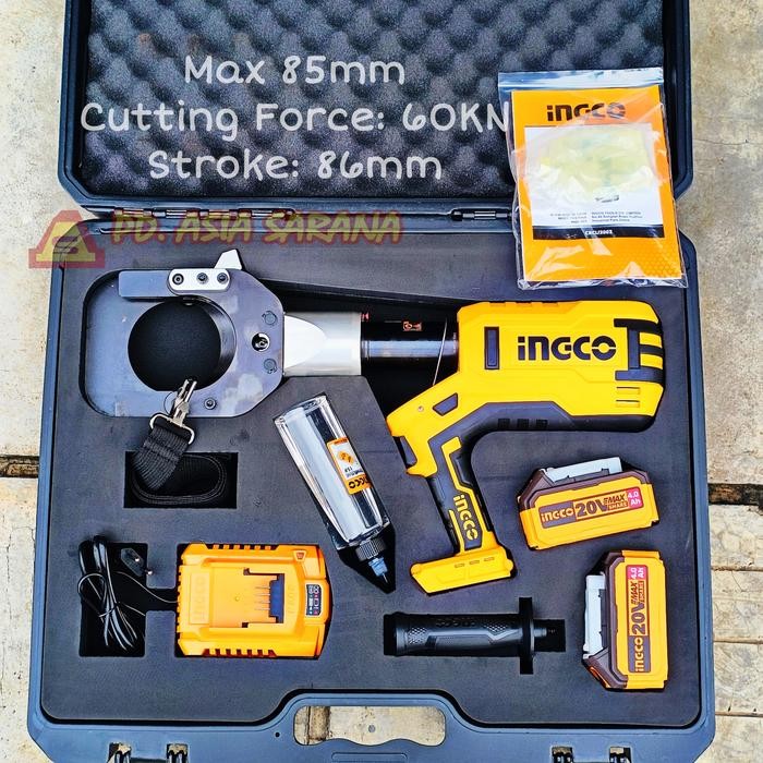 

Cordless Hydraulic Cable Cutter 20V INGCO CRCLI2002 Mesin Potong Kabel Baterai Hidrolik Cutting P20S