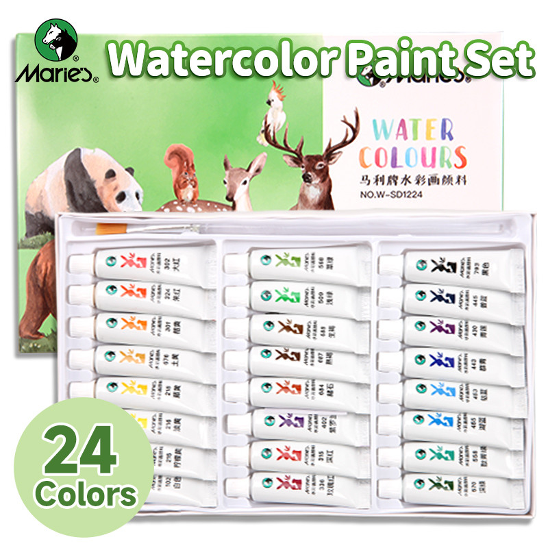 

Marie's Watercolor Paint Set,24 Colors 5ml Tubes,Excellent Transparency and Vibrant Colors,for Adults,Hobbyists,Students