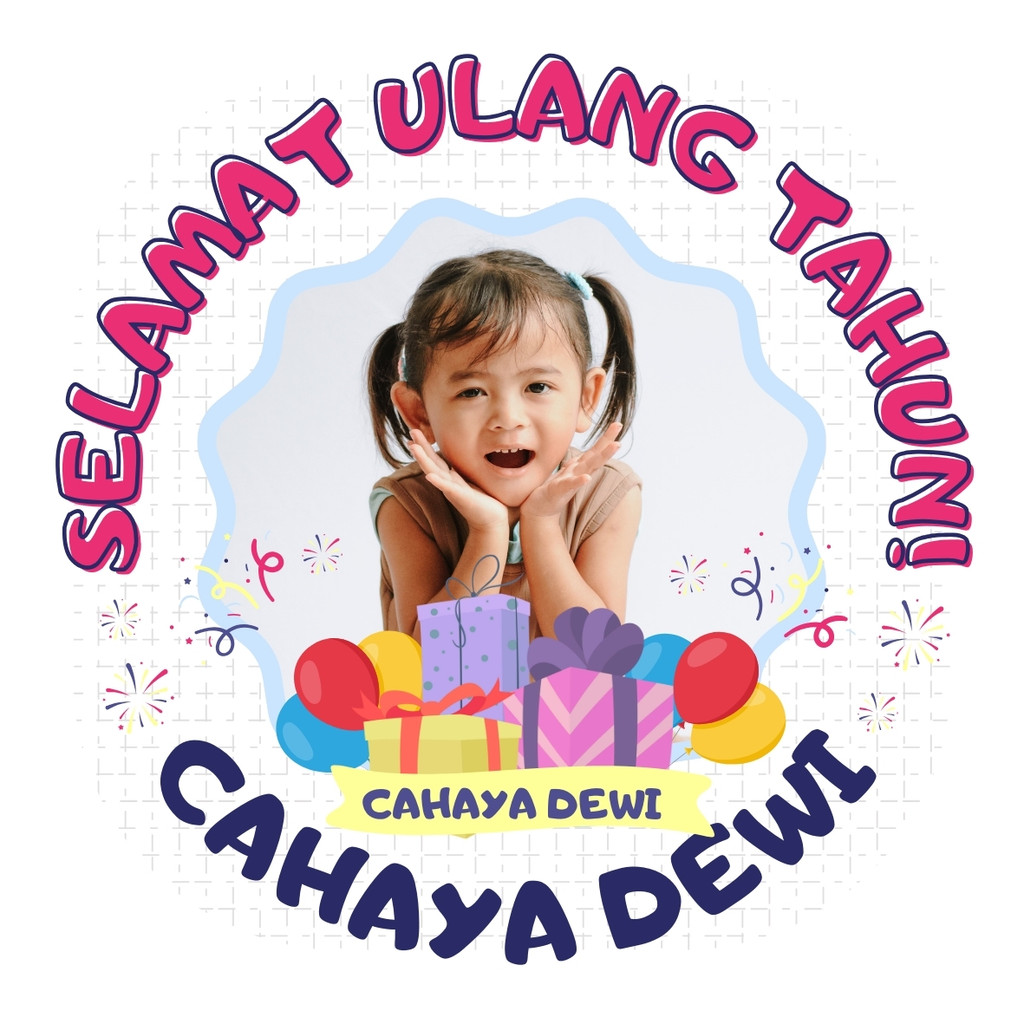 

Stiker Ulang Tahun anak /custom/foto anak/ lucu/bulat