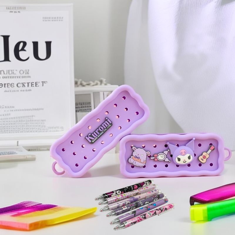 

TSB Kotak Pensil Silikon Jibbitz Pensil Case Kartun Tempat Pensil Jibbitz Karakter Lucu