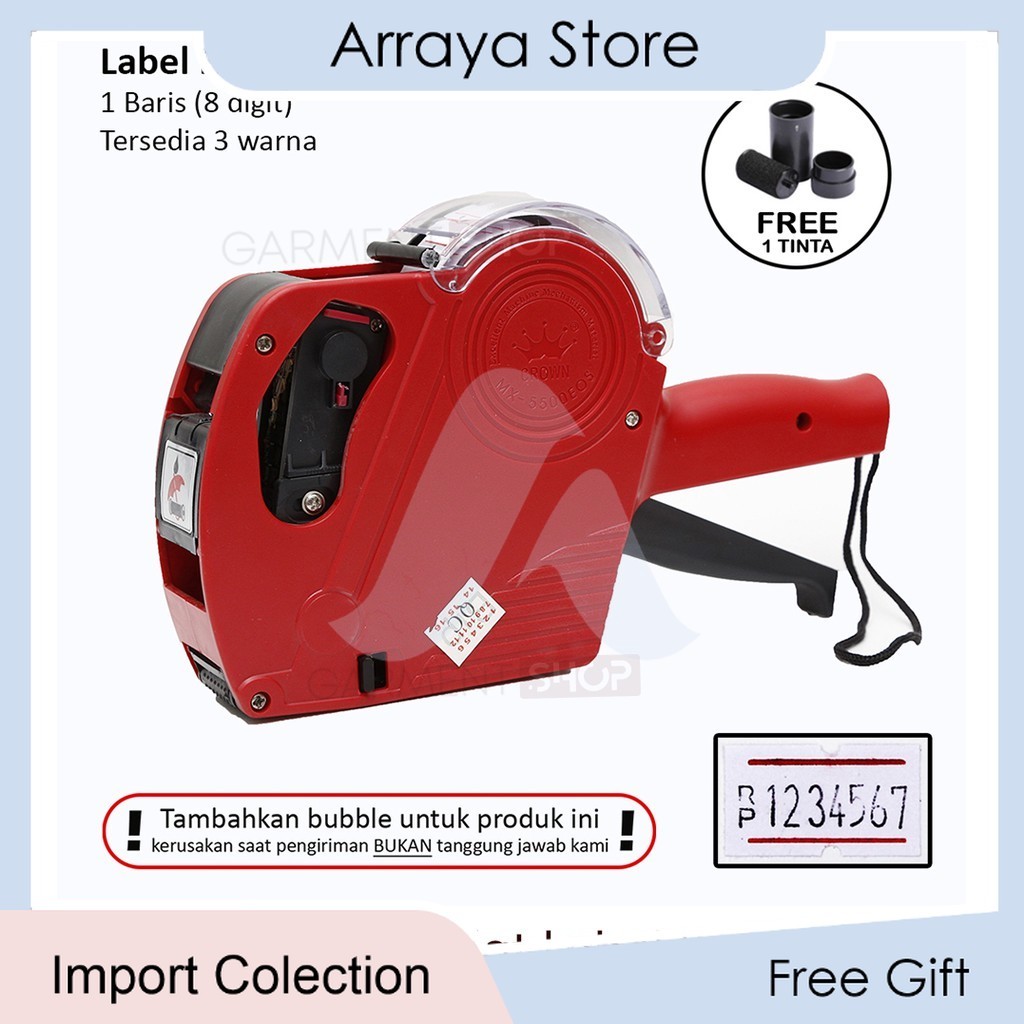 

Alat Label Harga MX 5500 1 Baris 8 Digit 【Arraya Shop】