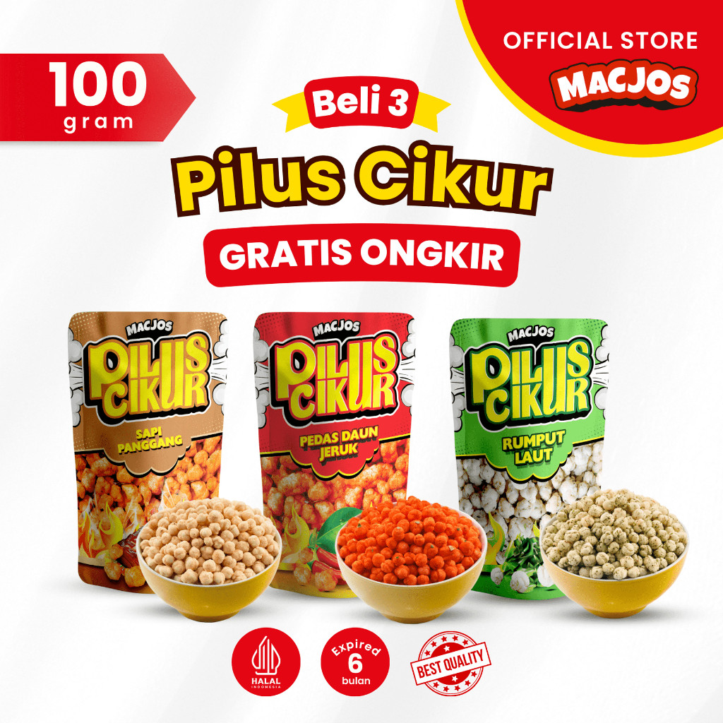 

MACJOS Cemilan Pilus - Isi 100gr Beli 4 Hemat Banyak