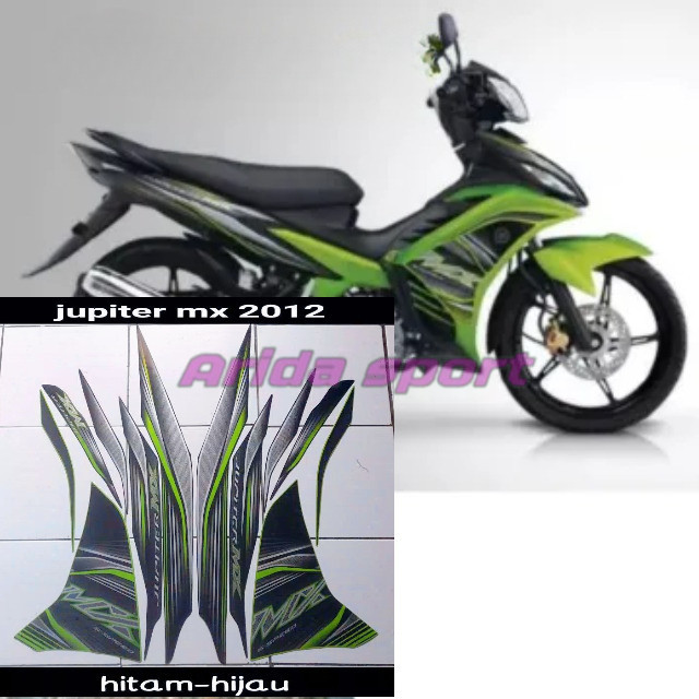 Striping sticker lis body yamaha jupiter mx new 135 2012 hitam hijau