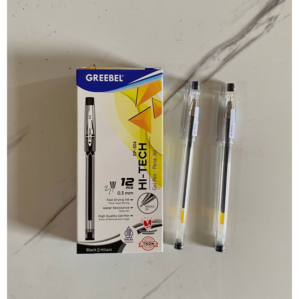 

(LUSIN) PENA / PULPEN / GELPEN GREEBEL HI-TECH 0,3 MM GP 506 HITAM (MIN. ORDER 3 LUSIN)