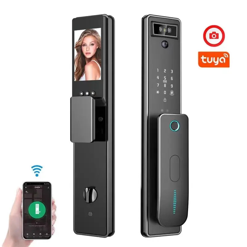 Tuya Face Recognition Lock Rfid Password Fingerprint Access 3d Face Recognition Smart Door Lock