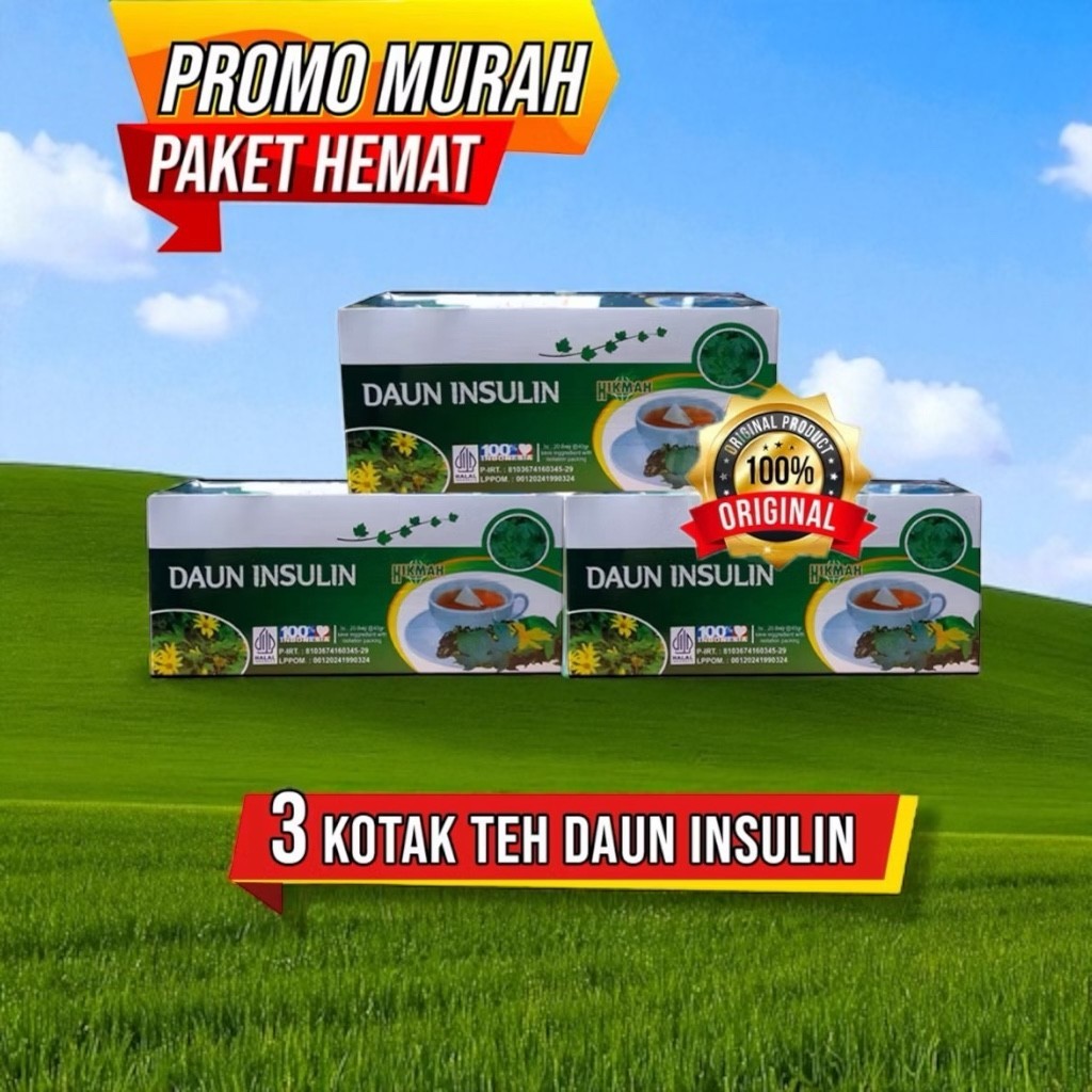 

[PROMO PAKET 3 PCS] TEH CELUP DAUN INSULIN Teh herbal alami menurunkan diabetes/gula darah kolesterol mujarab