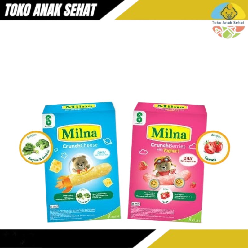 

Milna Crunch Cheese Berries Cemilan Snack Anak Bayi 8 Bulan MPASI Crunchies Roll ASB