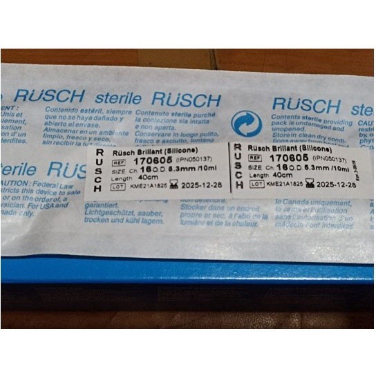Folley catheter silicon 2Way No. 16 dan 18 Rusch Brillant
