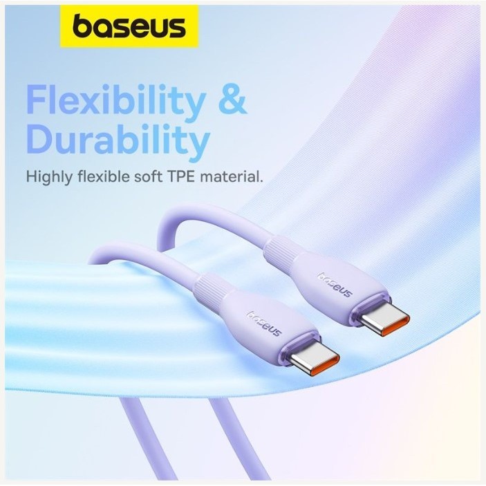 Baseus Kabel Pudding Series Fast Charging Cable Type-C to Type-C 100W 1.2m 2m Kabel Baseus