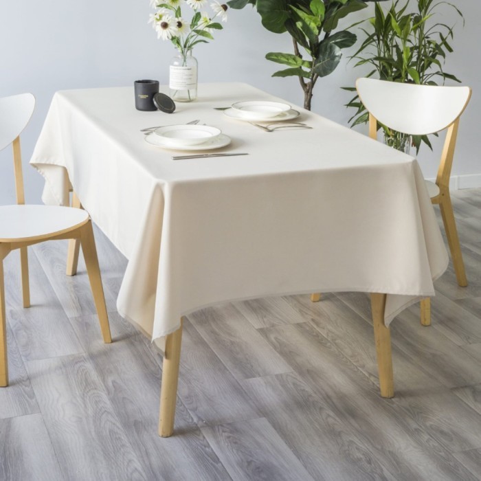 [New Arrival] Taplak meja Makan putih 145x240 cm - Tablecloth - Table Cloth 145x240