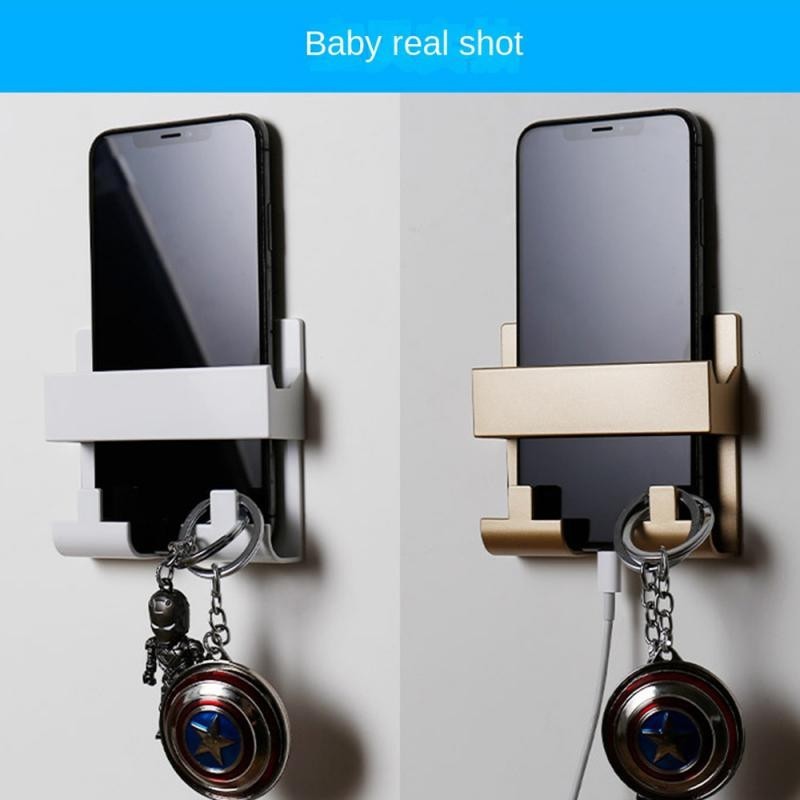 Wall Mount Charger Hook Phone Holder Wall Hanging Cable Organizer Stand Bracket Dock Pasted Wall Pho