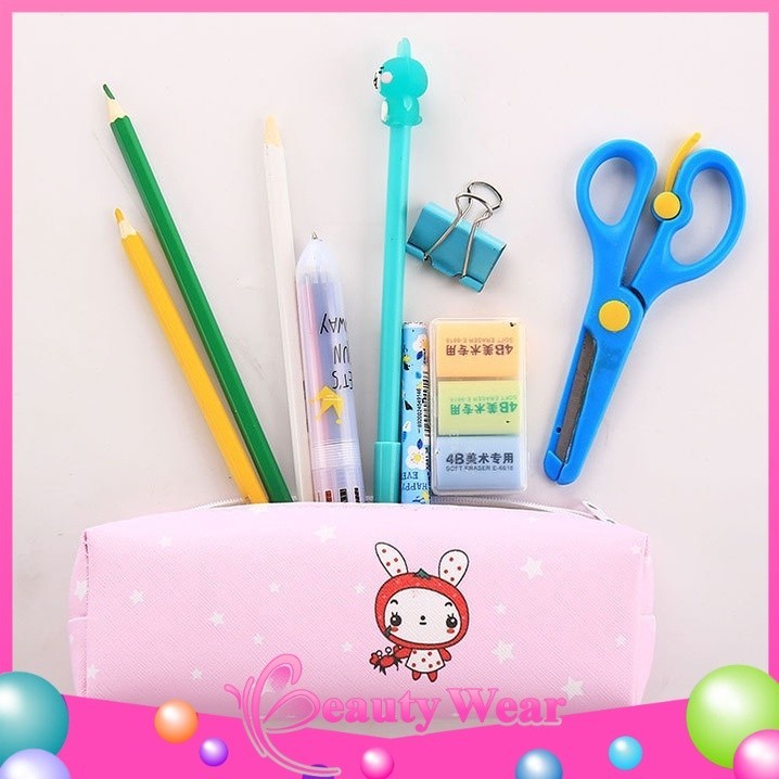 

Tas Pensil Tempat Alat Tulis Motif Animal Bahan PU Fashion Korea