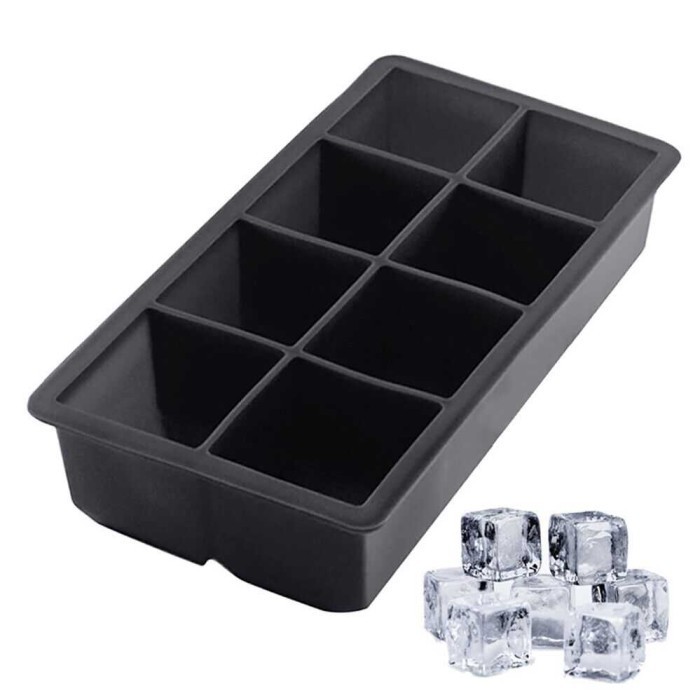 Lolalilu990 Cetakan Pembuat Es Batu Kotak Silikon Ice Cube Mold 8 Grid
