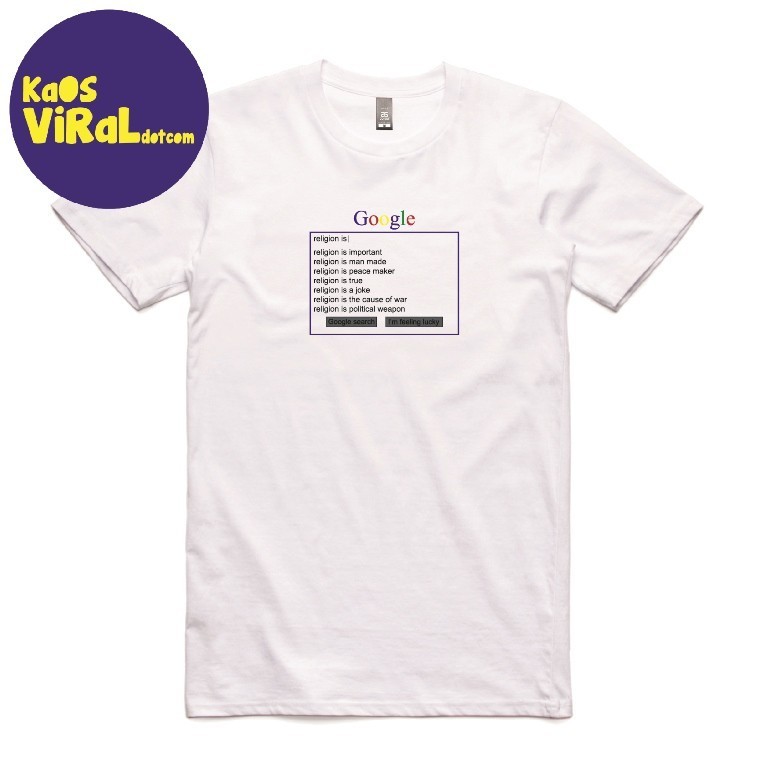 BAJU KAOS TRETAN MUSLIM COKI PARDEDE GOOGLE RELIGION IS T-SHIRT