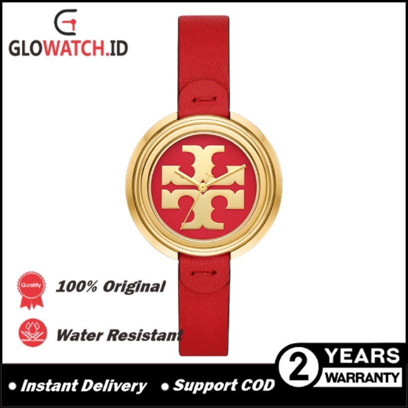 [Promo] Jam Tangan Wanita Tory Burch TBW6202 / TBW 6202 Miller Parrot Leather / Gold-Tone Original (