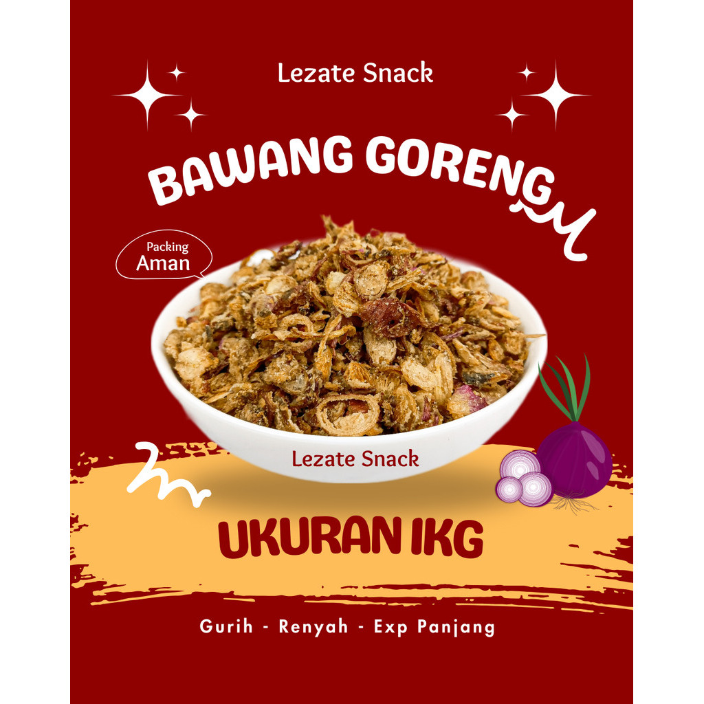 

Sedap Snack - Brambang Goreng 1KG Asli Brebes Enak Renyah Murah / Bawang Goreng Tepung Tipis Murah Cocok Untuk Indomie Khanza Sanjaya Musdalifah