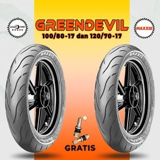 Sepasang Ban Motor   -   MAXXIS GREENDEVIL 100/80-17 dan 120/70-17 Tubeless