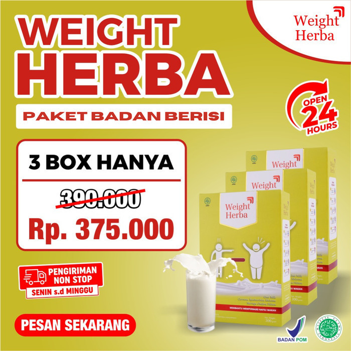 

[TERLARIS] Weight Herba Paket 3 Box - Susu Herbal Penambah Berat Badan