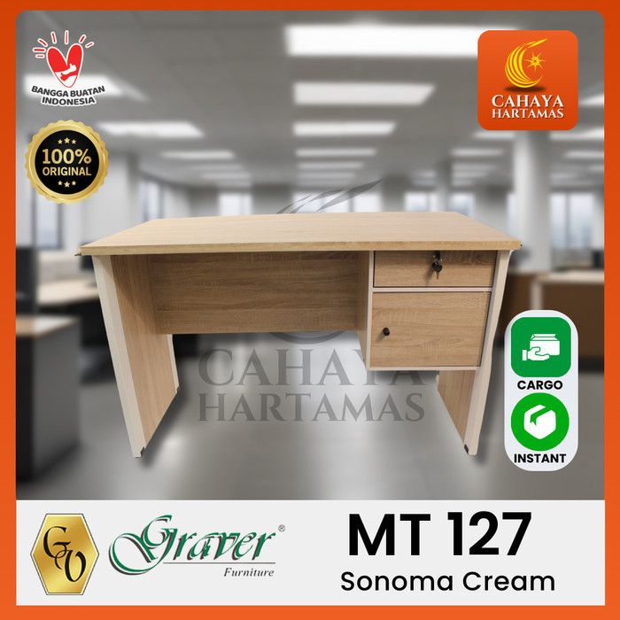 Meja kantor / Meja belajar / meja kerja (Sonoma Cream)  INSTANT/Cargo