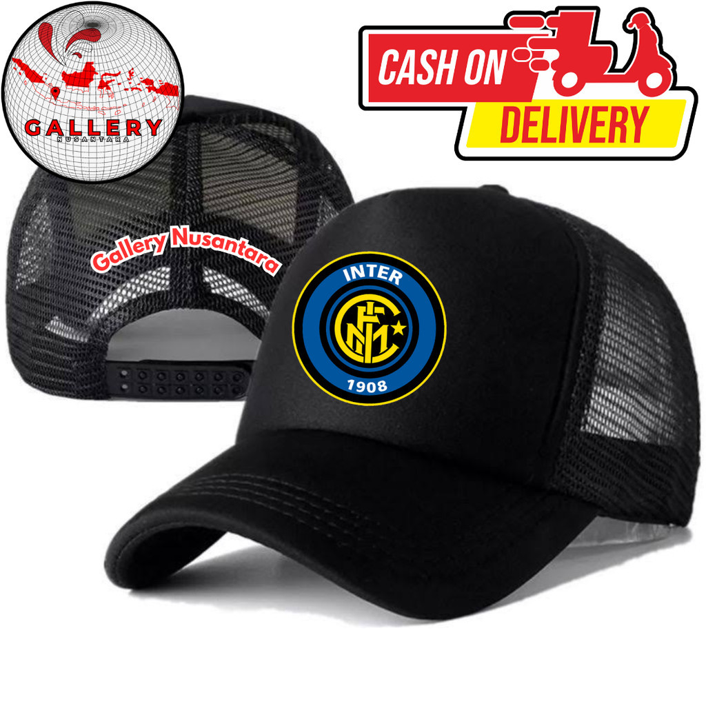 Gallery Nusantara Topi Trucker INTER MILAN - Topi Distro INTER MILAN Logo - Topi INTER MILAN Premium