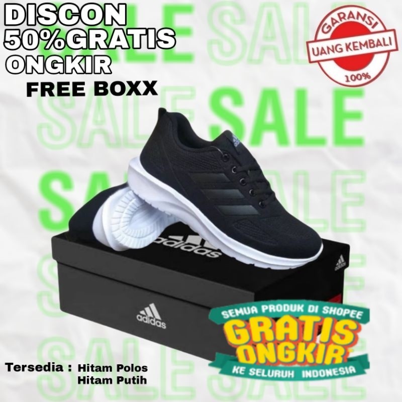 Sepatu Sekolah Hitam Putih -  Hitam Polos Pria/Wanita Sepatu Kerja Sepatu Sneakers/ Anak remaja dewa