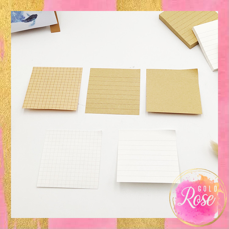 

ℛ S6291 Sticky Note Memo Kraft Paper Memopad Sticky Notes Vintage