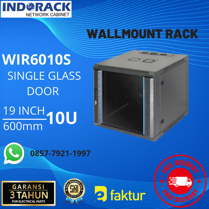 Indorack Wallmount Rack WIR6010S 10U 600mm Rak Server Internet Wifi PC